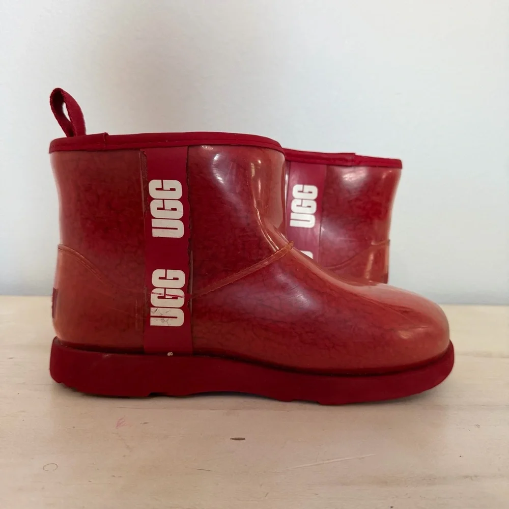 Ugg Red Classic Clear Mini Boots